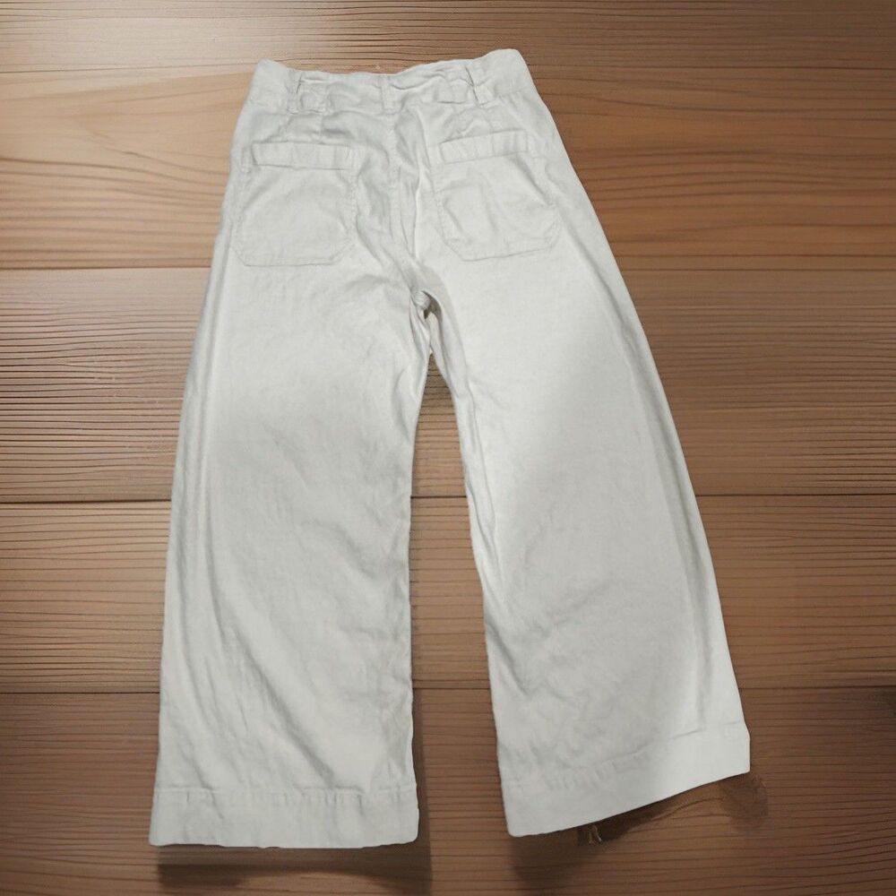 Maeve Colette Pants W 30P Linen Wide Leg Crop Cream Anthropologie - Picture 2 of 15